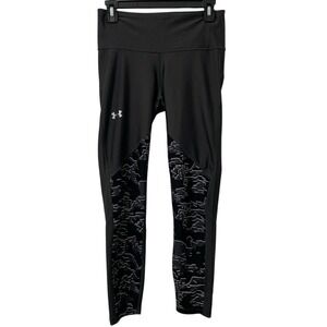 Under Armour Womens HeatGear Compression Leggings Black Gray Patterned MD M M
